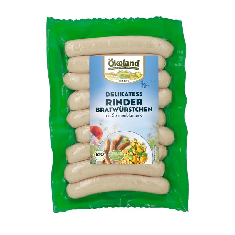 ÖKOLAND Delikatess Rinder-Bratwürstchen mit Sonnenblumenöl - Produktbild