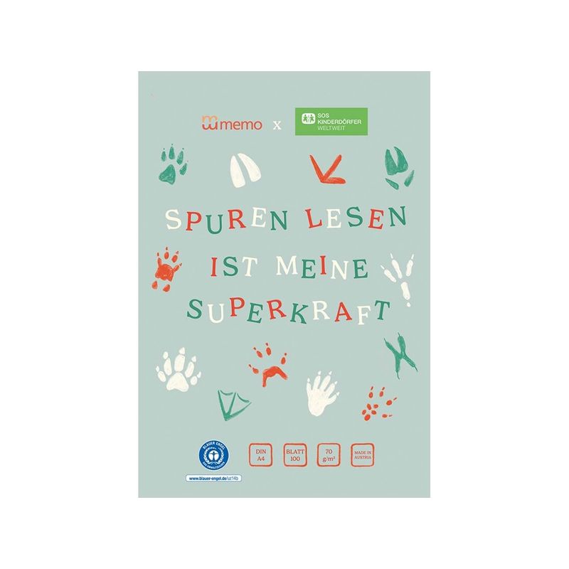 memo memo x SOS-Kinderdörfer weltweit Malblock DIN A4, 100 Blatt - Produktbild