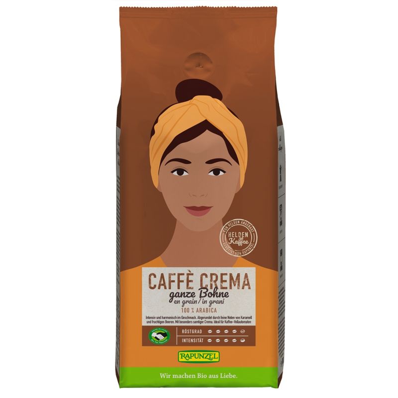 Rapunzel Heldenkaffee Crema, ganze Bohne HIH - Produktbild