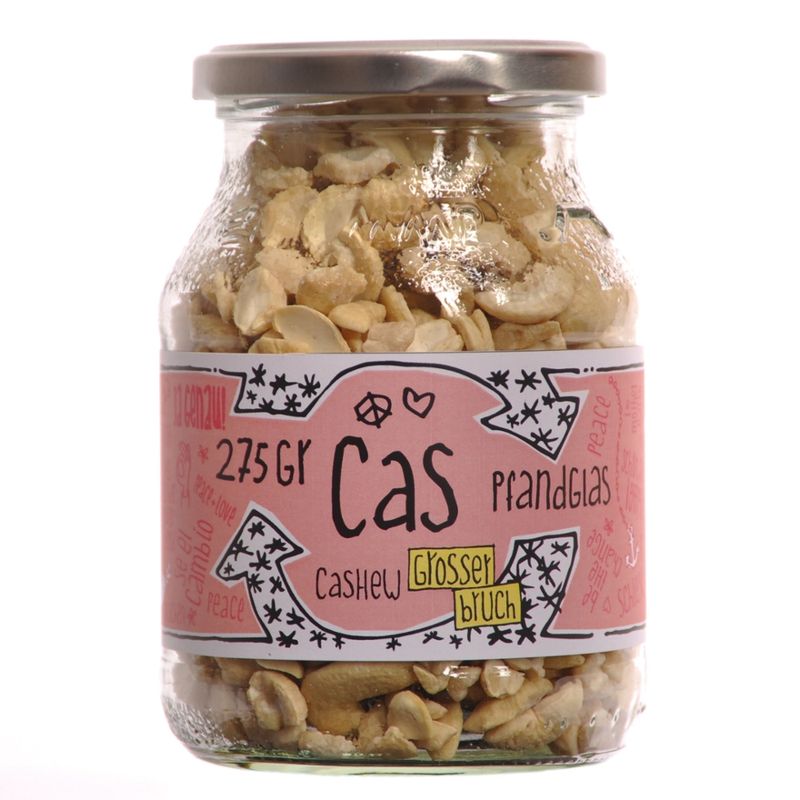 GUTDING CAS - großer Bio-Cashew-Bruch im Pfandglas - Produktbild