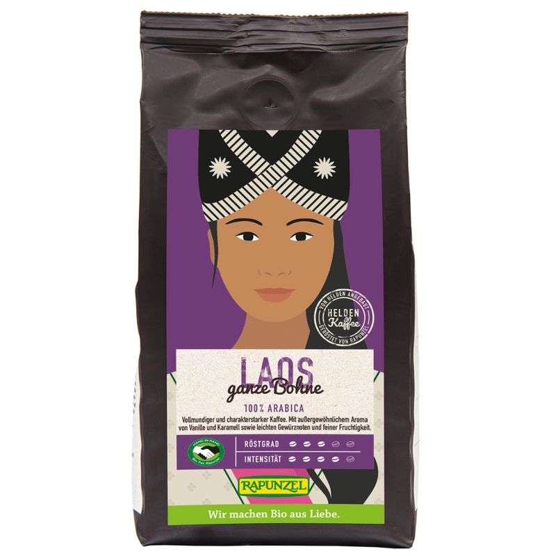 Rapunzel Heldenkaffee Laos, ganze Bohne HIH - Produktbild