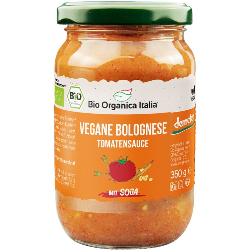 Bio Organica Italia Vegane Bolognese Tomaten Sauce mit Soja DEMETER 350 g - Produktbild
