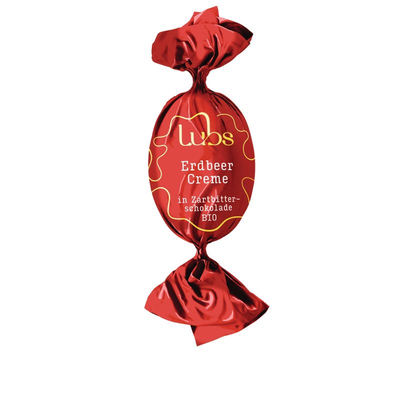 Lubs Confiserie Ostereier Erdbeer-Creme in Zartbitterschokolade, Bio - Produktbild