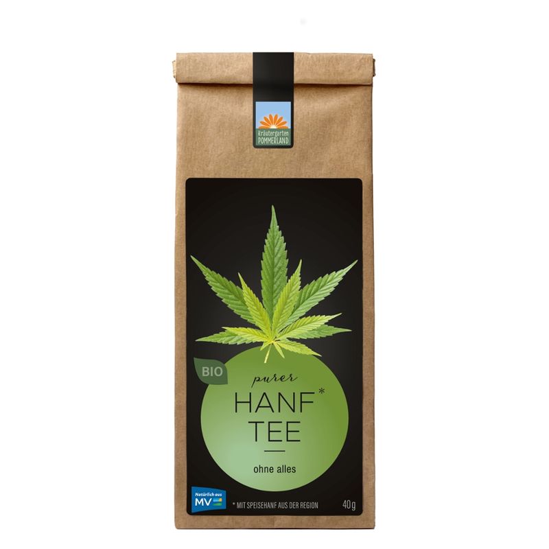 Kräutergarten Pommerland Purer Bio Hanftee in der Papiertüte - Produktbild