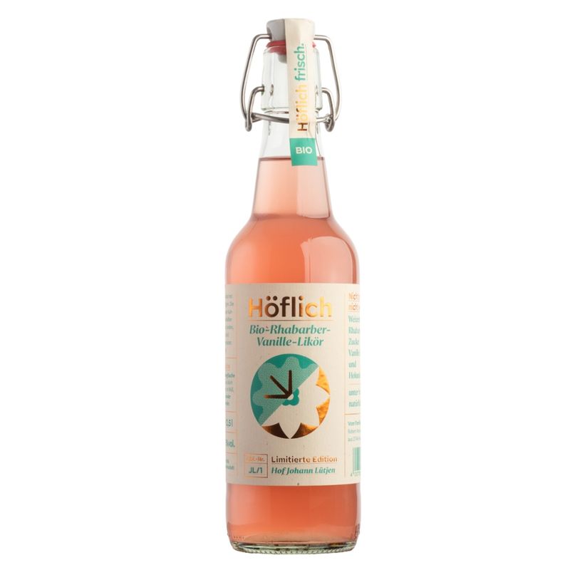 Höflich Bio Spirituosen Höflich Bio Rhabarber Vanille Likör - Produktbild