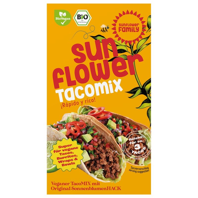 SunflowerFamily SunflowerFamily sunflowerTACOmix mit SonnenblumenHACK, bio - Produktbild