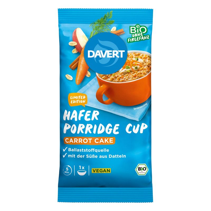 Davert Porridge-Cup Carrot Cake 60g - Produktbild