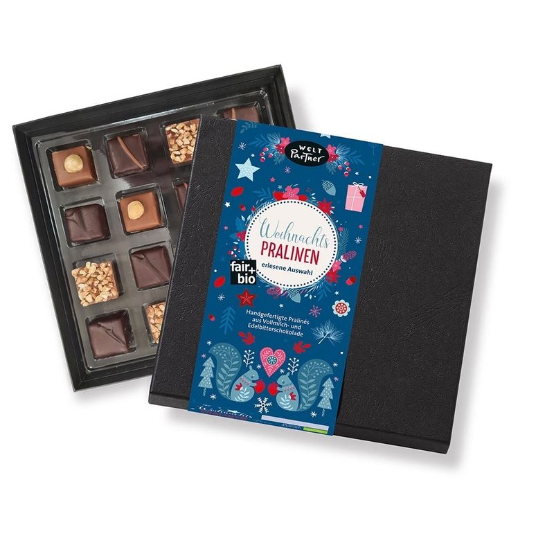 WeltPartner Weihnachtspralinen, erlesene Auswahl, handgefertigt, bio - Produktbild