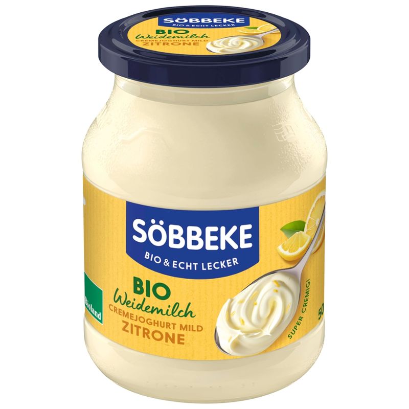 Söbbeke Bio Weidemilch Joghurt mild Zitrone 7,5 % Fett - Produktbild