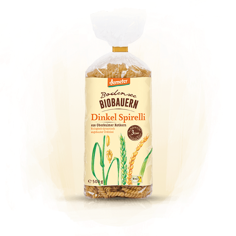 Bodensee-Bio-Bauern Demeter Dinkel Spirelli aus Oberkulmer Rotkorn - Produktbild