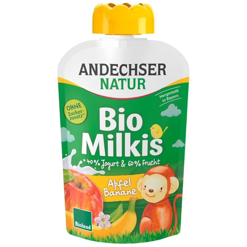 Andechser Natur Bio Milkis Apfel-Banane - Produktbild