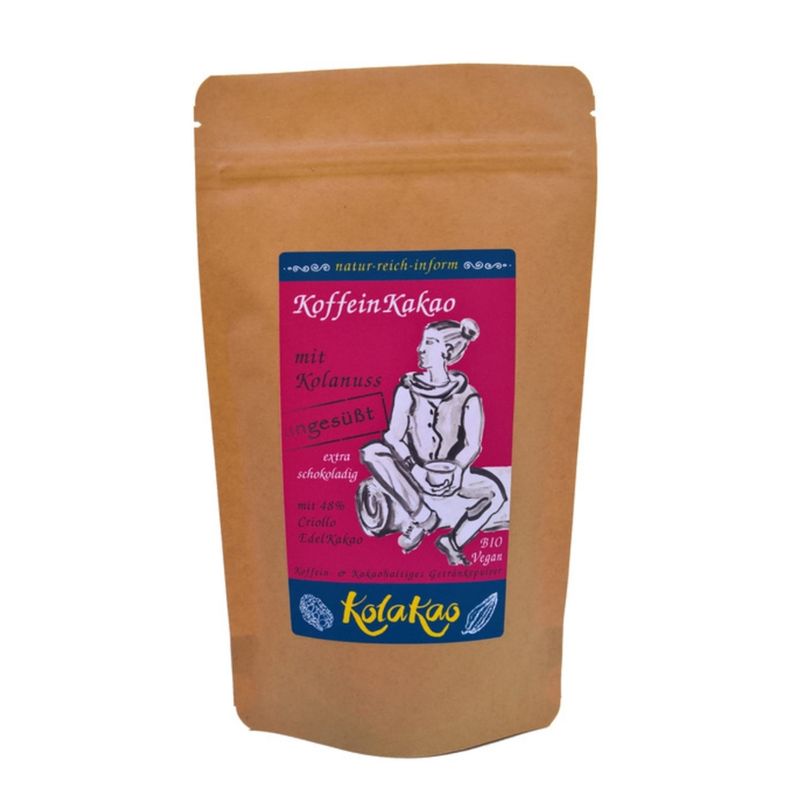 KolaKao KolaKao ungesüßt - der KoffeinKakao mit koffeingebender Kolanuss. Der klassische KoffeinMix auf Kolanussbasis, ohne Zuckerzugabe. Extra schokoladig mit schwach entöltem Edelkakao. - Produktbild