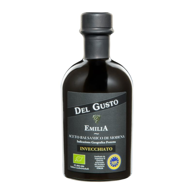 DelGusto ACETO BALSAMICO  INVECCHIATO  Bio Vegan - 8 Jahre Barrique - im Holzfass veredelt - Produktbild