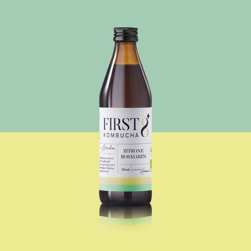 FIRST8 Kombucha Manufaktur FIRST8 Kombucha Manufaktur München - Bio Kombucha - ZITRONE ROSMARIN - Produktbild