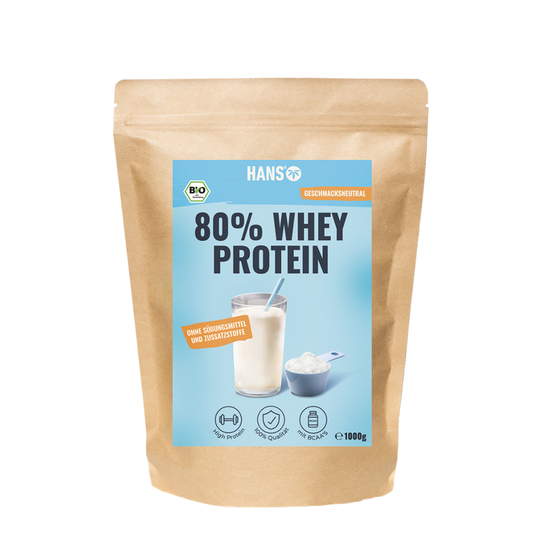 HANS Brainfood HANS Bio Whey Protein Vegan 1kg  80% Proteingehalt - Produktbild