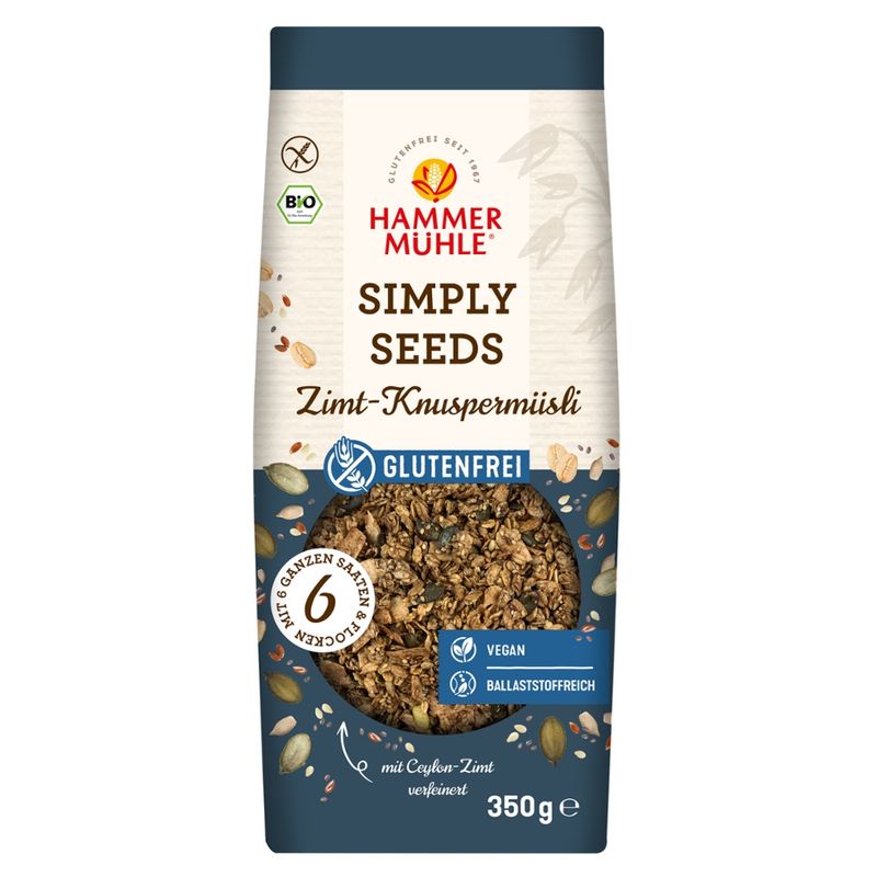 Hammermühle Bio Simply Seeds Zimt Knuspermüsli gf - Produktbild