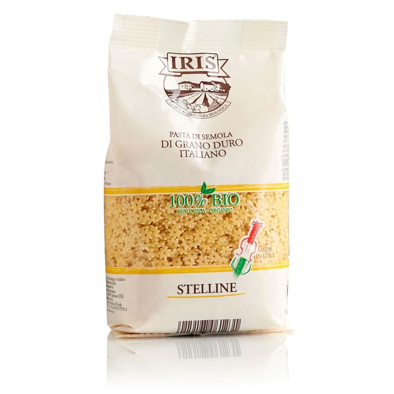 IRIS  Stelline hell (Sterchen) 250 g aus ökologischer Hartweizengrieß vom 100% Italienischen IRIS Landwirtschaftlichekette 500 gr. - Produktbild
