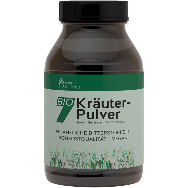 GESUND & Leben Reformqualität seit 1995 doc nature's BIO 7 Kräuterpulver - Glas - Produktbild