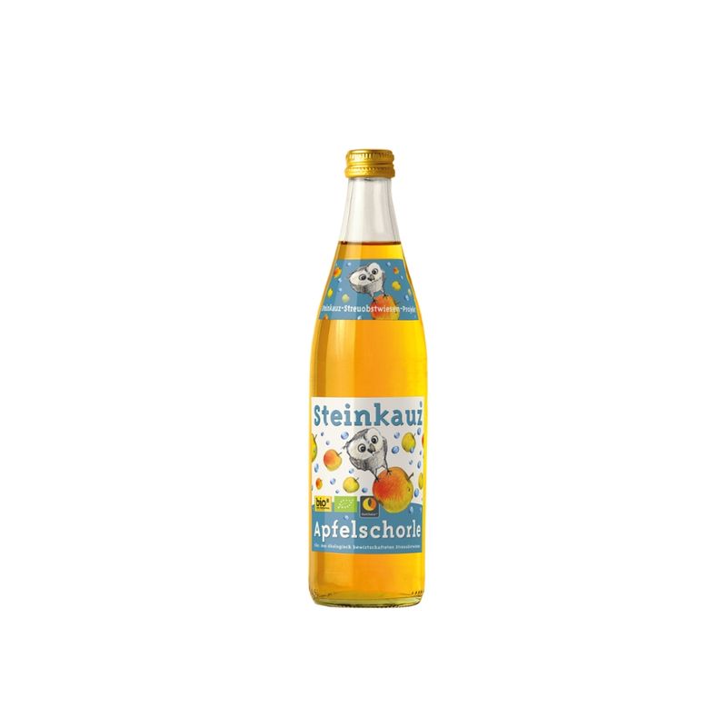 Steinkauz Steinkauz Apfelschorle klar. Aus ökologisch bewirtschafteten Streuobstwiesen, 0,5 Liter - Produktbild