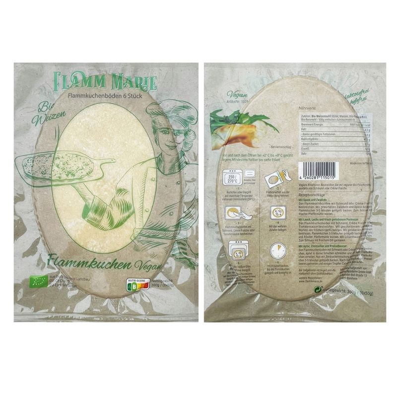 Flamm Marie Bioweizen Flammkuchenboden klein oval - Produktbild