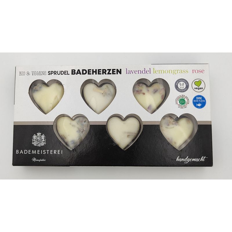 Bademeisterei Bio Sprudelbadeherzen-Set 6x15g AT-BIO-301 - Produktbild