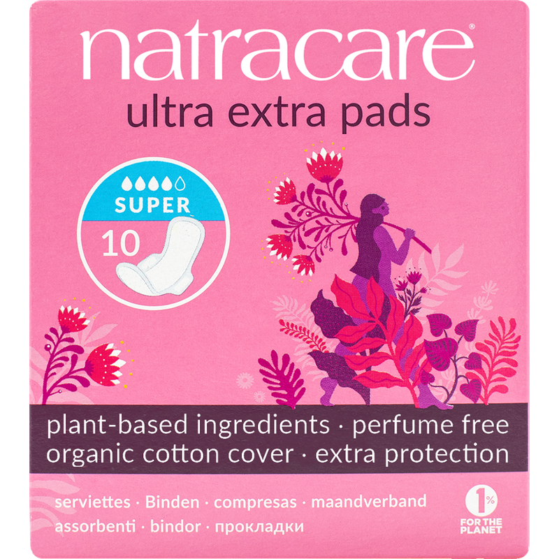 Natracare Binde Ultra Extra Super mit Flügeln 10 St - Produktbild
