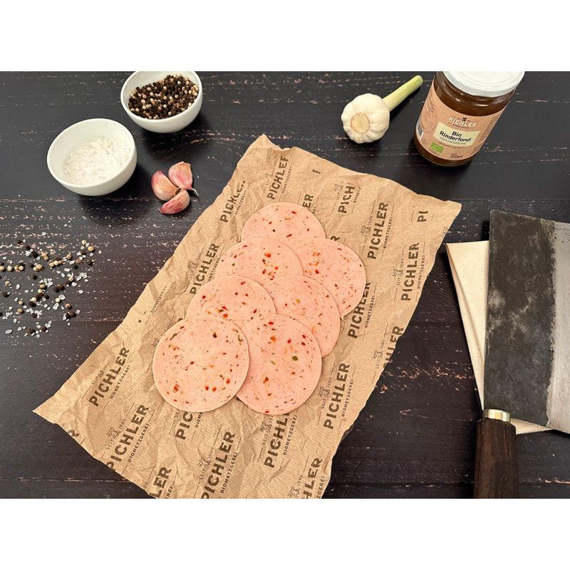 Biometzgerei Pichler Bio-Paprikafleischwurst, geschnitten 500g - Produktbild