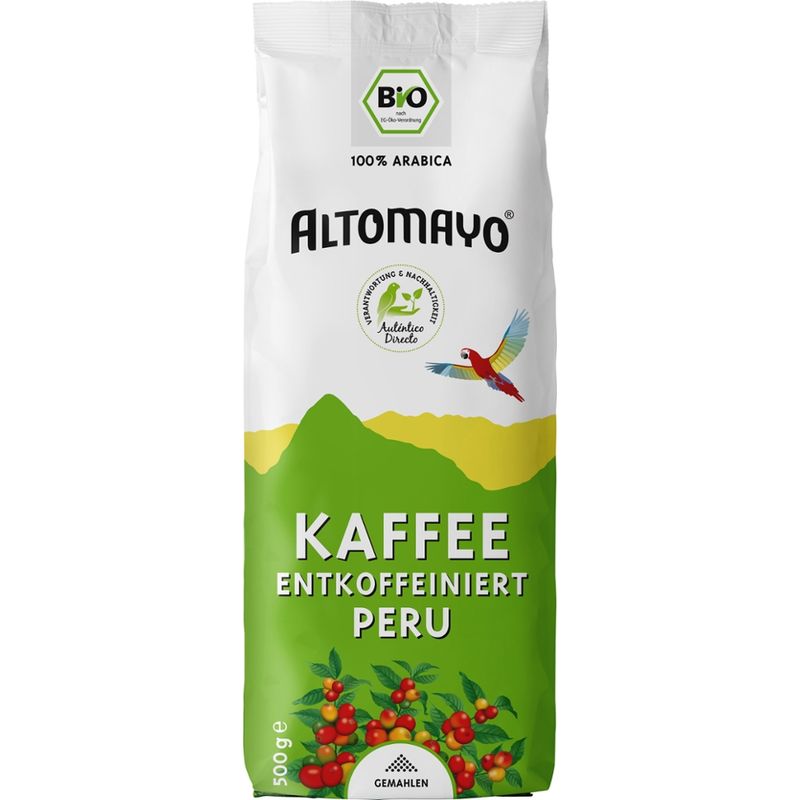Altomayo Kaffee Entkoffeiniert Peru, gemahlen - Produktbild