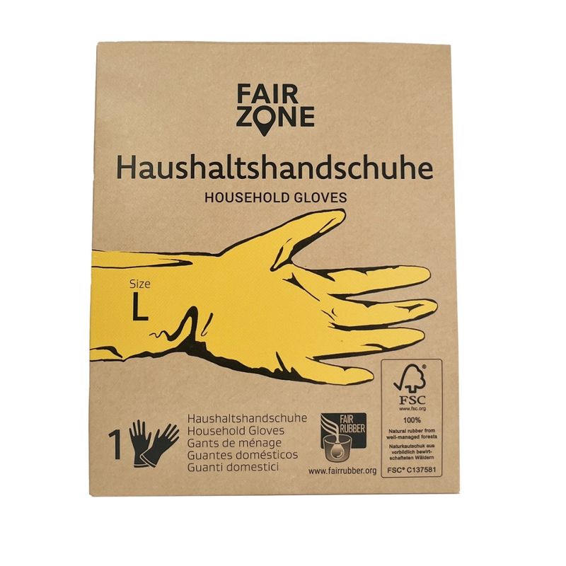 FAIR ZONE FAIR ZONE Haushaltshandschuhe Größe L - Fair Trade & FSC - Produktbild