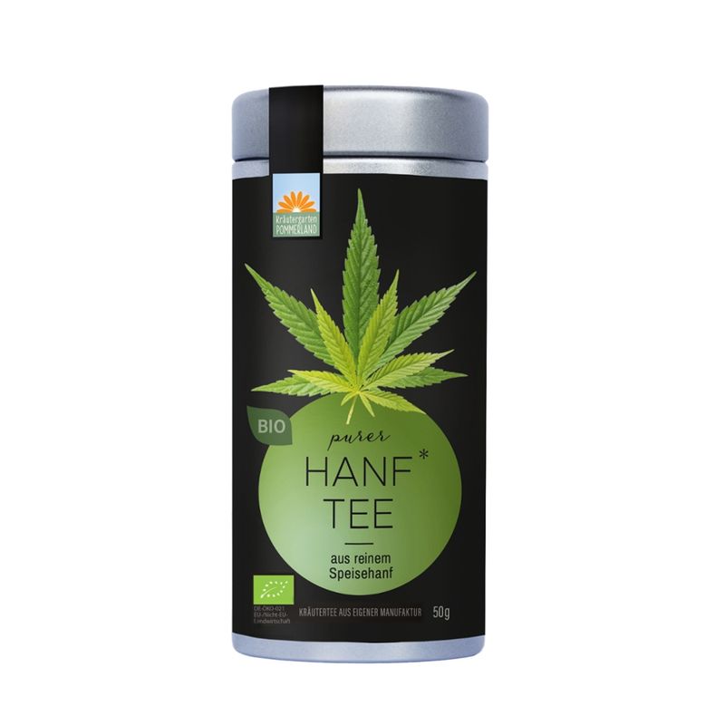 Kräutergarten Pommerland Purer Hanftee, klarer und ursprünglicher Bio-Kräutertee in der Vorratsdose - Produktbild