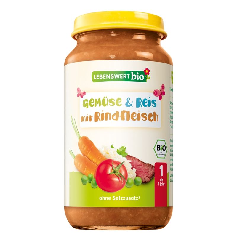 Lebenswert bio Gemüse & Reis mit Rindfleisch - Produktbild