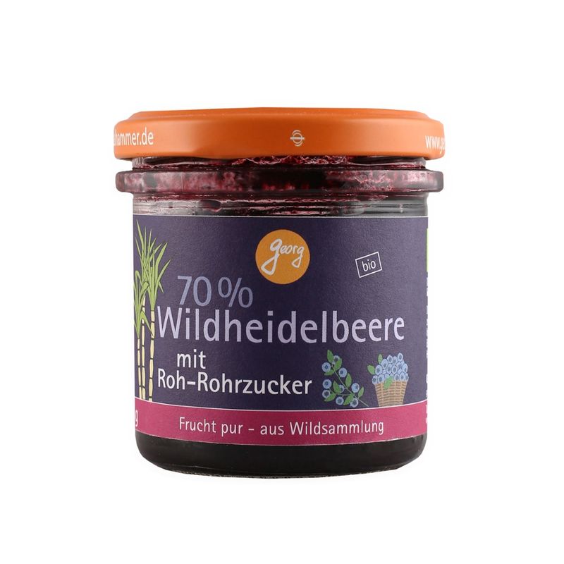 Georg Wildheidelbeere 70% Frucht mit Roh-Rohrzucker Bio Vegan - Produktbild