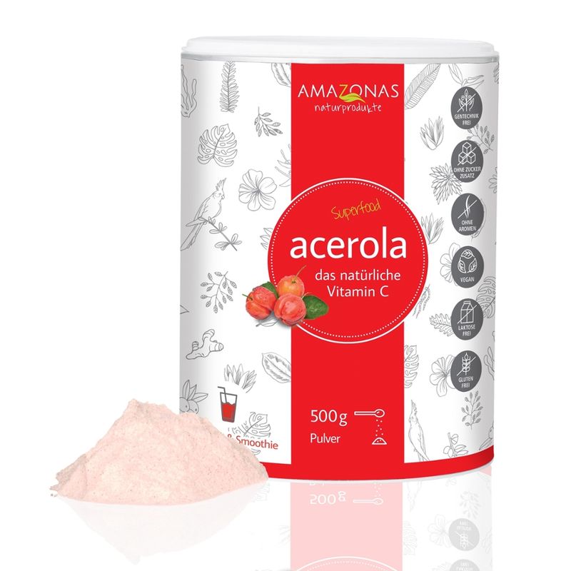 Amazonas Naturprodukte Acerola Pulver 500g, 17% Vitamin C, sprühgetrocknet - Produktbild