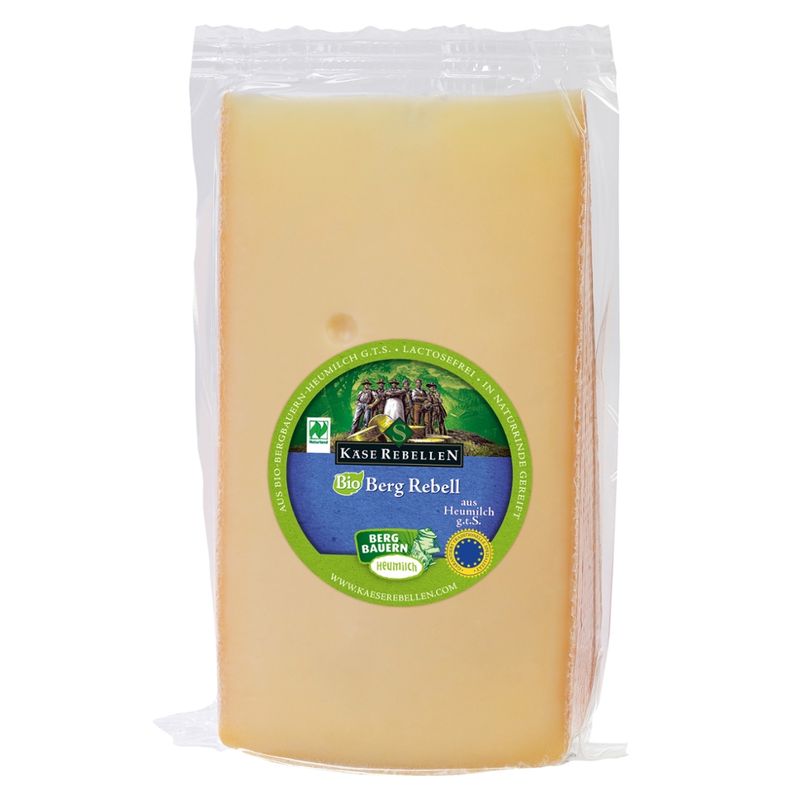 Käserebellen Bio Berg Rebell, Hartkäse 50% Fett i.Tr. aus Bio-Bergbauern-Heumilch g.t.S, 150g Stücke - Produktbild