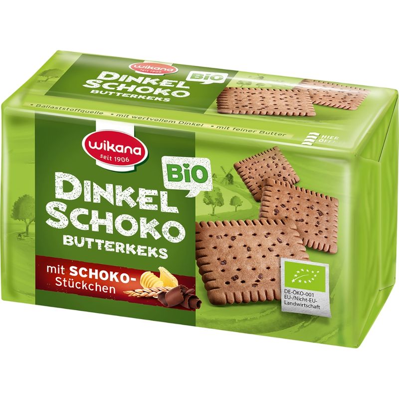 Wikana Bio Dinkel Schoko Butterkeks, 200 g - Produktbild