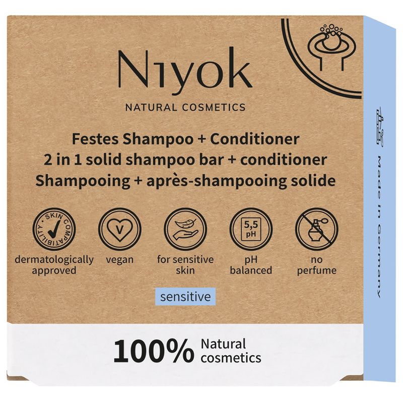 Niyok 2 en 1 shampooing solide & après-shampooing Sensitiv - Produktbild