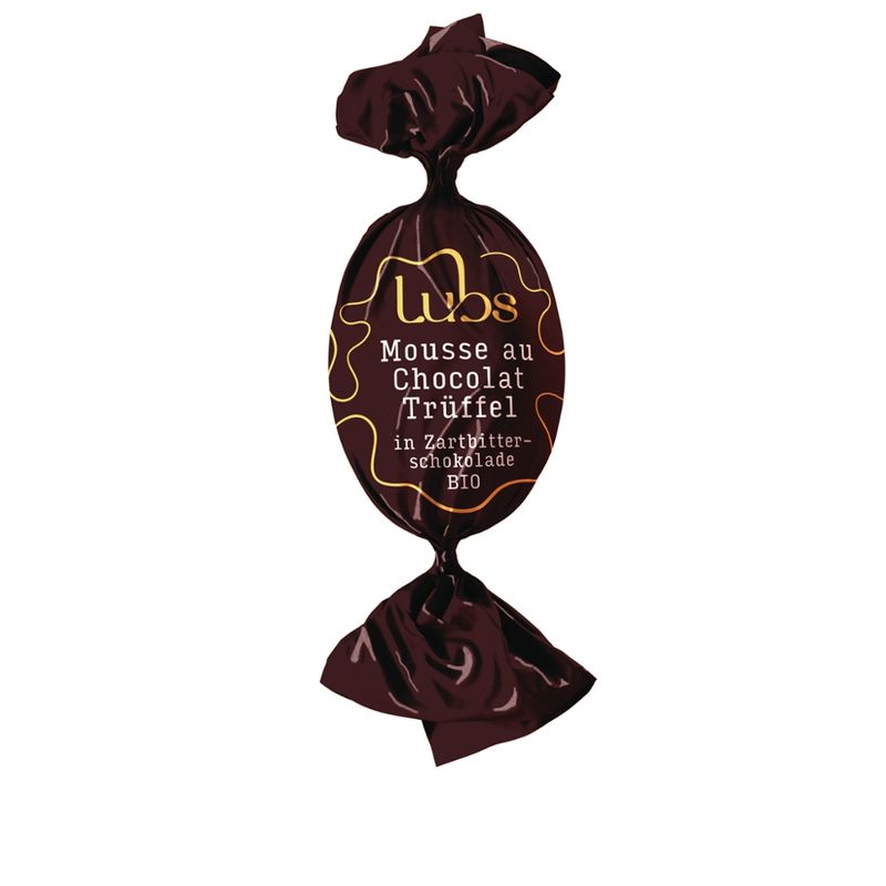 Lubs Confiserie Ostereier Mousse au Chocolat Trüffel in Zartbitterschokolade, Bio - Produktbild