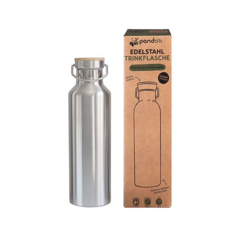 pandoo pandoo wiederverwendbareEdelstahl Trinkflasche, isoliert, 750 ml - Produktbild