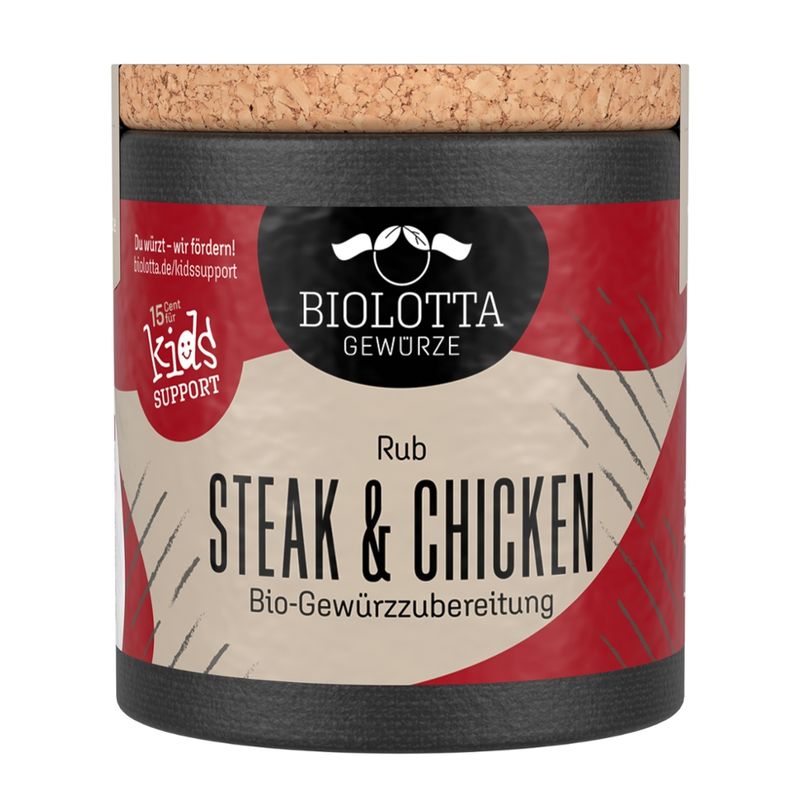 Biolotta Biolotta Korkdose Steak und Chicken Rub Bio-Gewürzzubereitung - Produktbild