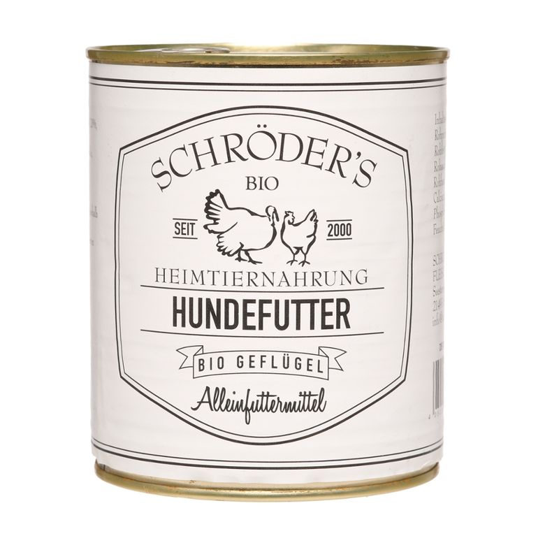 Schröder's Bio Fleisch- und Wurstwaren Hundefutter Geflügel 800 g - Produktbild