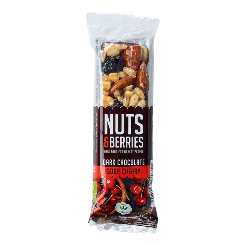 Nuts & Berries Nuts & Berries DARK CHOCOLATE SOUR CHERRIES BIO 40 - Produktbild