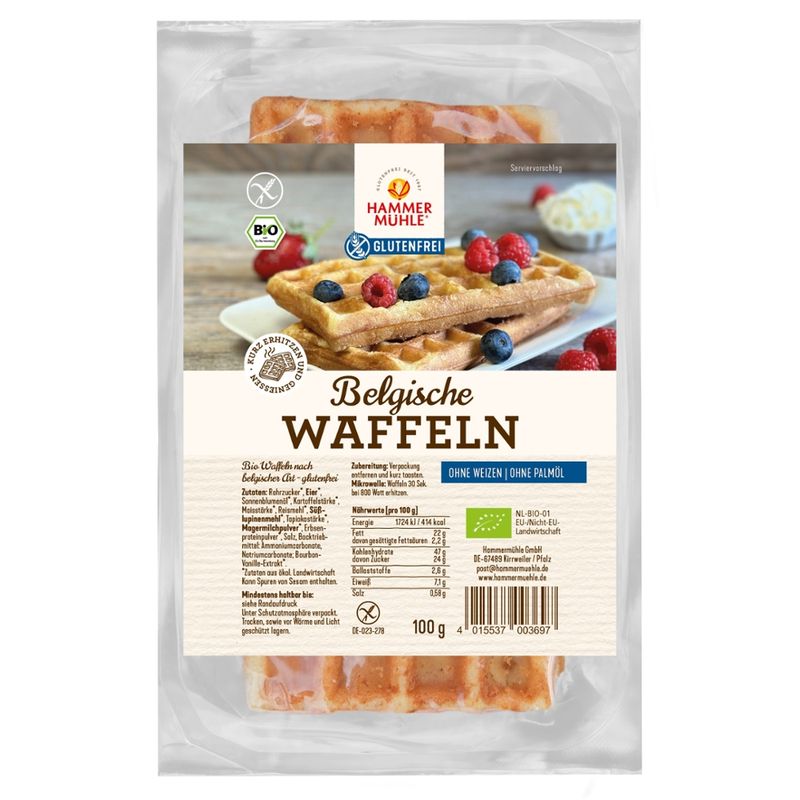 Hammermühle Bio Belgische Waffeln glutenfrei - Produktbild