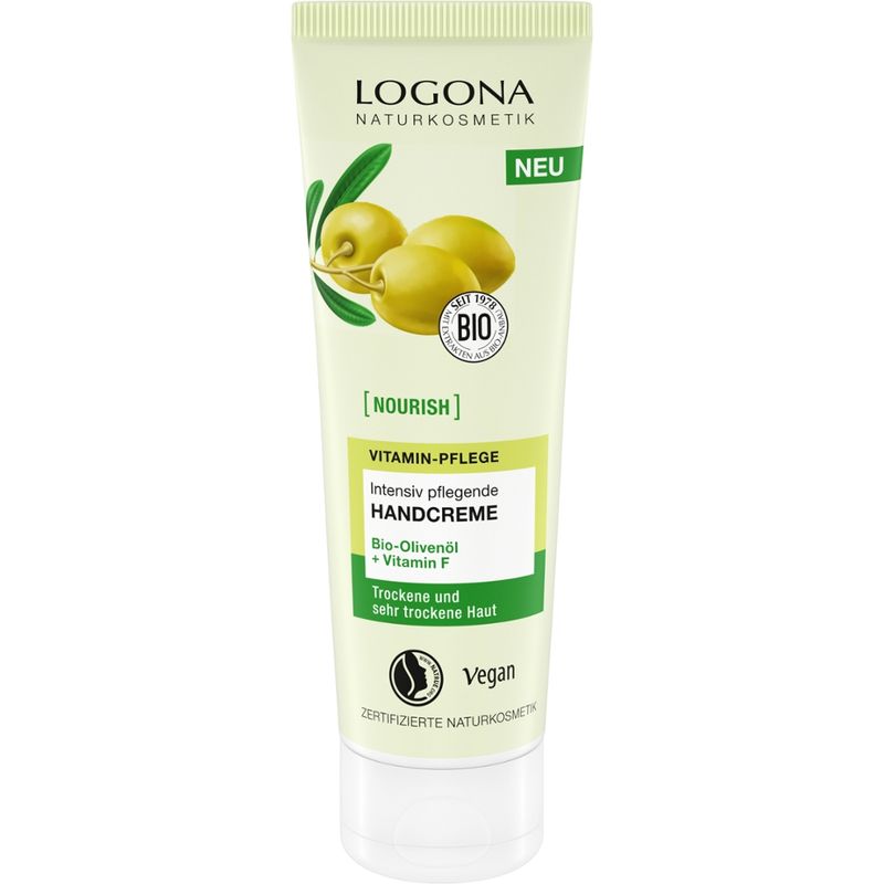 Logona LOGONA NOURISH Handcreme intensiv mit Bio-Olivenöl & Vitamin F und E - Produktbild
