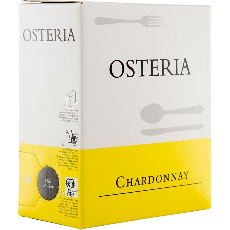 Riegel Eigenmarke OSTERIA Chardonnay Demeter Bag in Box 3l - Produktbild