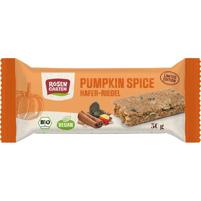 Rosengarten Pumpkin Spice Hafer-Riegel 50g BIO - Produktbild