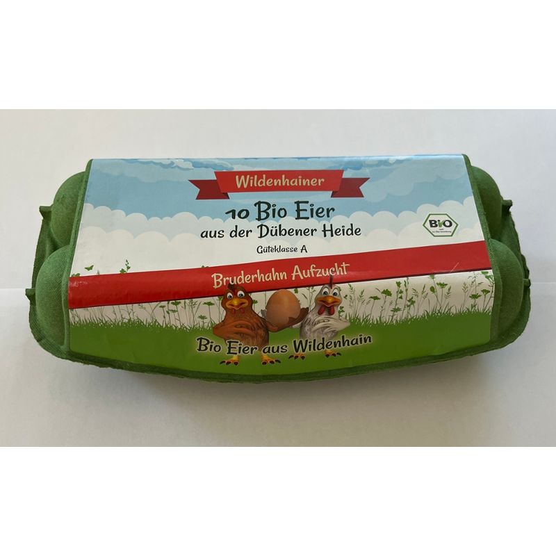 Erzeugergemeinschaft Agrarprodukte Wildenhain Bio-Eier-Bruderhahn 10er, Gr. M/L, Güteklasse A - Produktbild