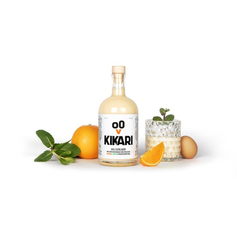 KIKARI KIKARI Bio-Eierlikör mit dem Geschmack von frischer Orange, Minze & Verantwortung - Produktbild
