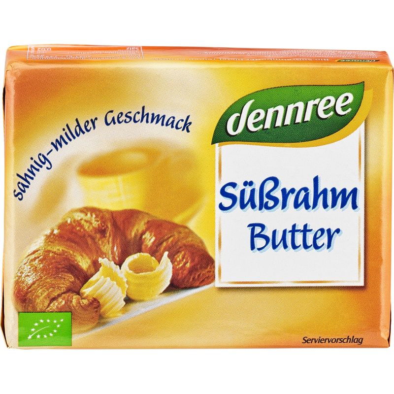 dennree Süßrahmbutter 82% Fett, aus ungesäuertem Rahm - Produktbild