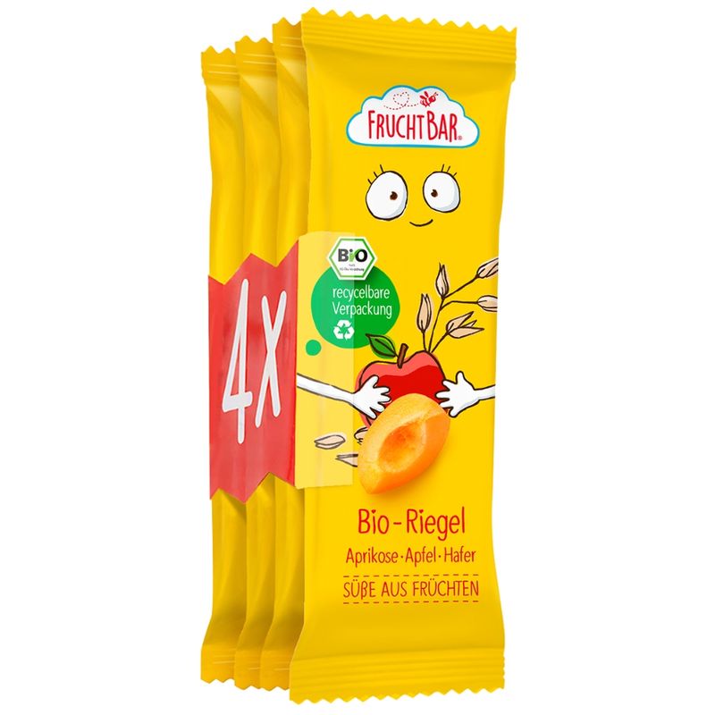 FruchtBar  FruchtBar – Bio-Riegel Aprikose, Apfel, Hafer - Produktbild