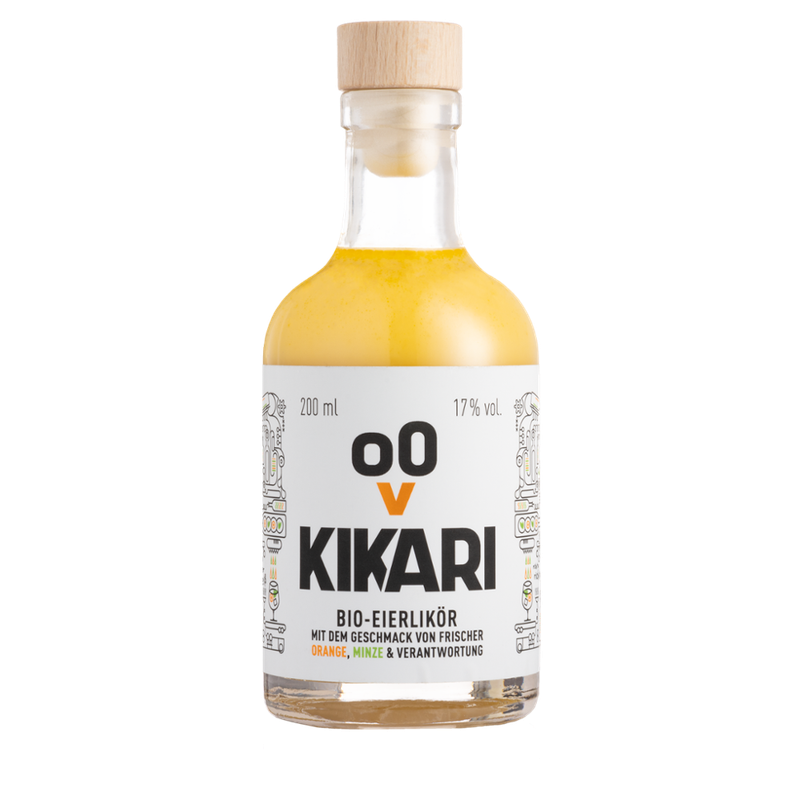 KIKARI KIKARI Bio-Eierlikör mit dem Geschmack von frischer Orange, Minze & Verantwortung - Produktbild